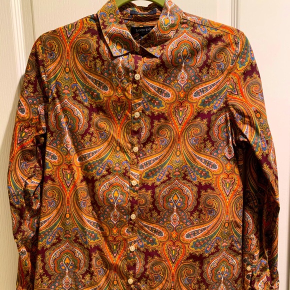 Lands End No Iron Paisley Blouse, Size 4